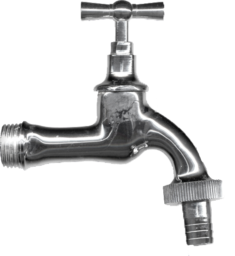 1 Robinet double service avec raccord tuyau 1/2" M - Laiton