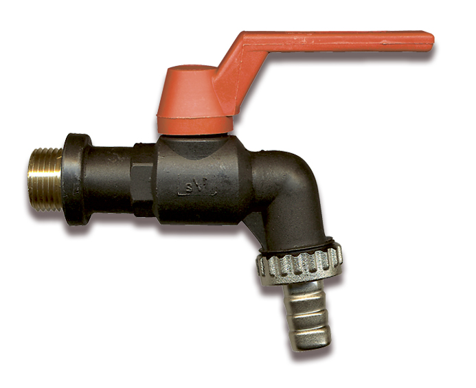 1 Robinet double service avec boule 1/2" - PP