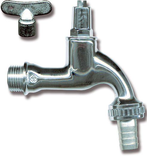 1 Robinet double service avec clé 1/2" - Laiton