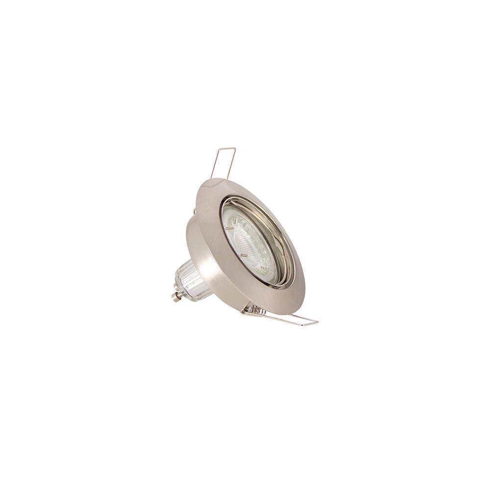 Xanlite pak van 5 LED inbouwspots geborsteld staal GU10 - 345 lm (=50W) - 4000k neutraal wit licht (lampen inbegrepen)