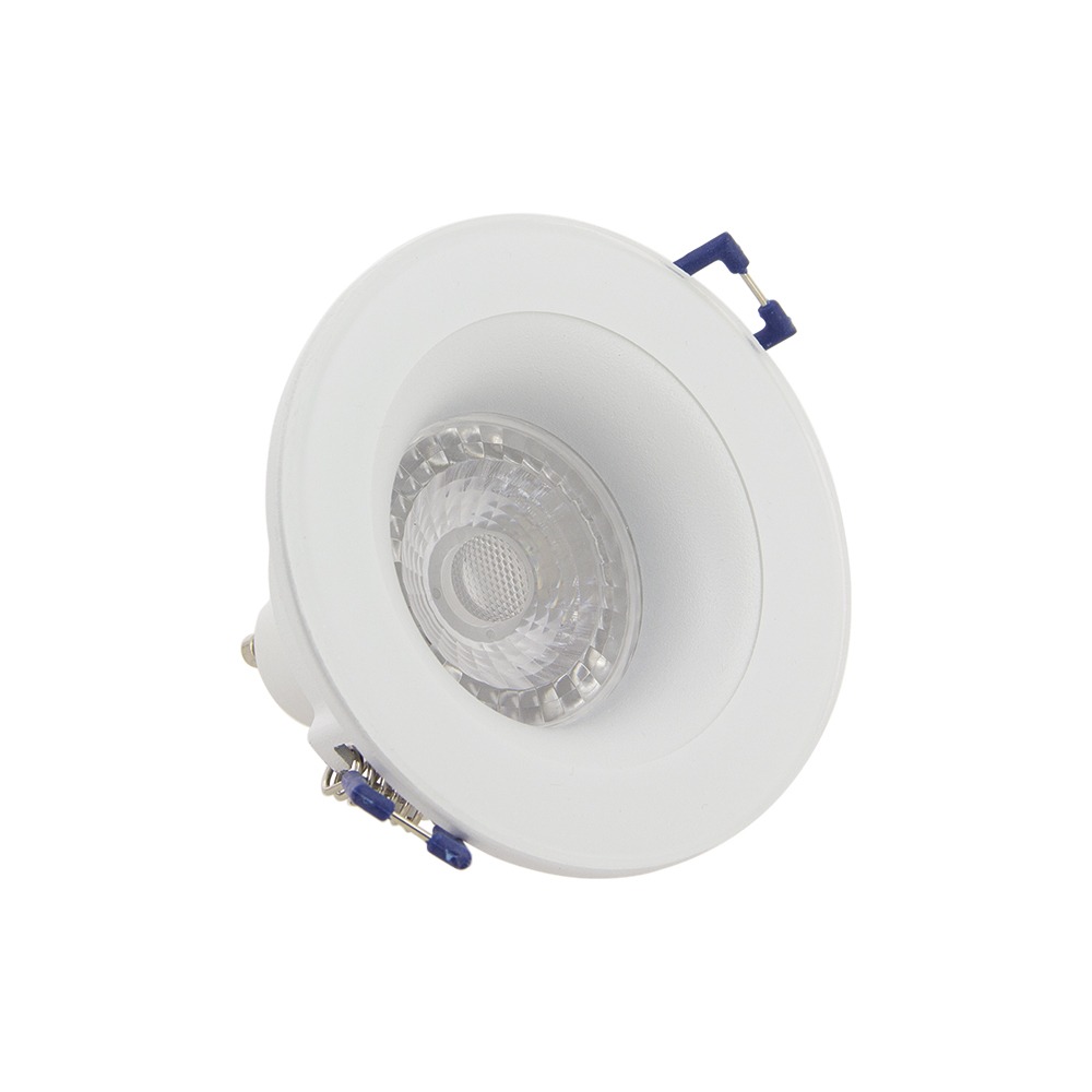 Xanlite lot de 3 spots LED encastrables ronds blancs finition aluminium GU10 - 345 lm (=50W) - IP44 - 4000k blanc neutre (ampoules incl)
