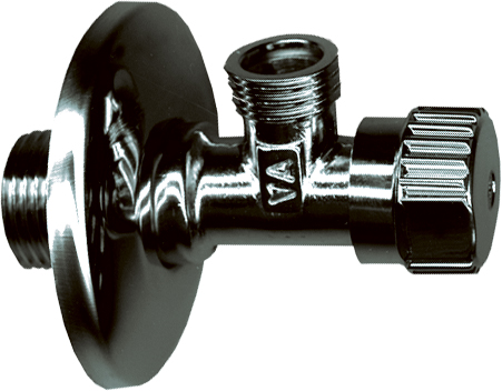 1 Hoekstopkraan 1/2" M met rozas zonder conus - Messing