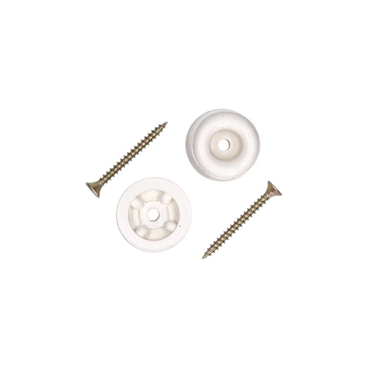 Deurstop rubber + schroef wit 30X35mm 2st/pcs