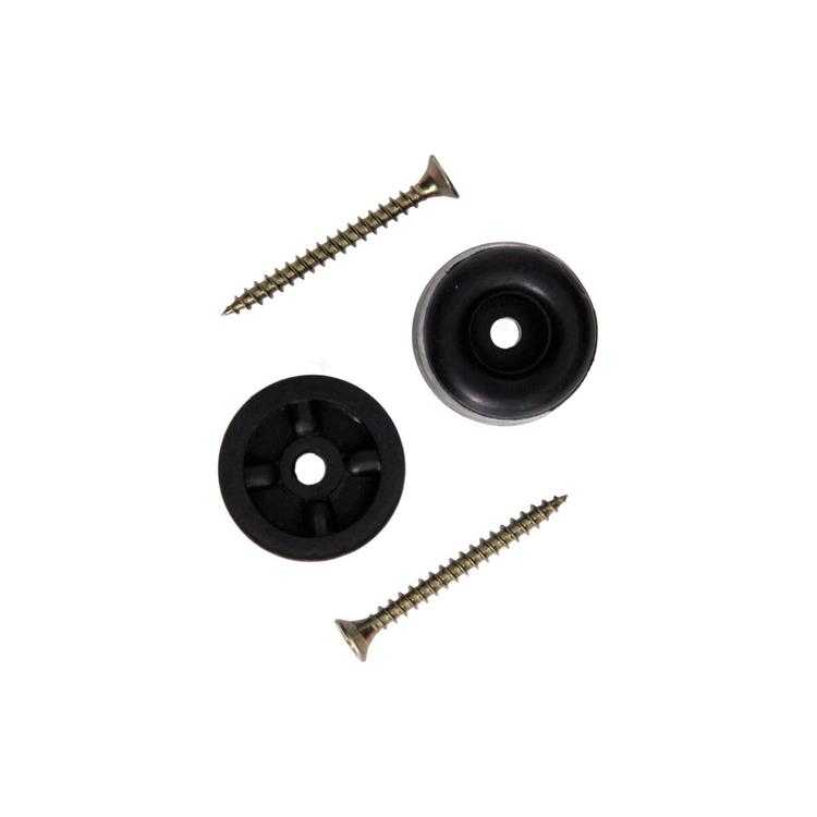 Deurstop rubber + schroef zwart 30X35mm 2st/pcs