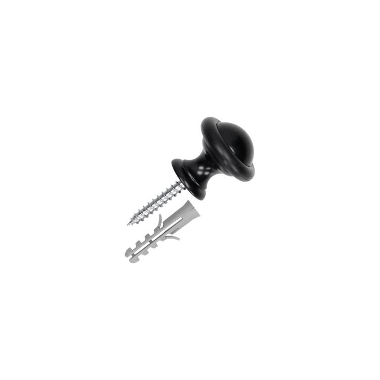 Deurstoper cilindermodel zwart Ø28 h28mm 1st/pcs