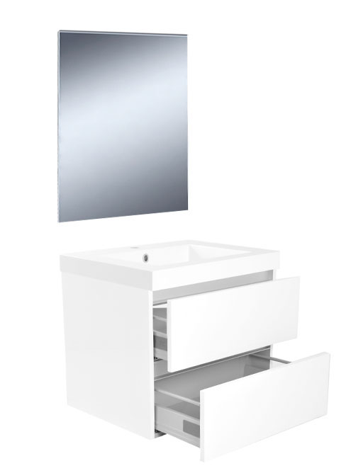 Wiesbaden Vision Ensemble de meubles (miroir inclus) 80 cm Blanc