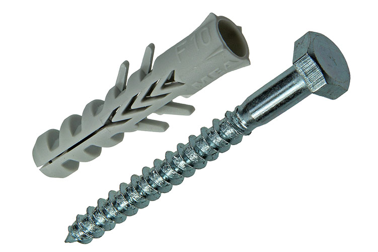 5 CHEVILLES NYLON F+6KT 10 MM+TIREFONDS 502618