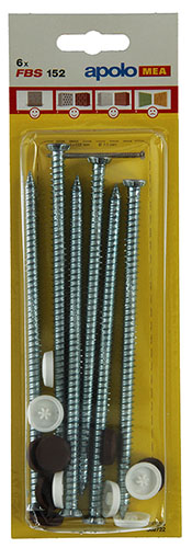 celo 6 raamschroeven fsb 152mm + afdekkapjes 502722