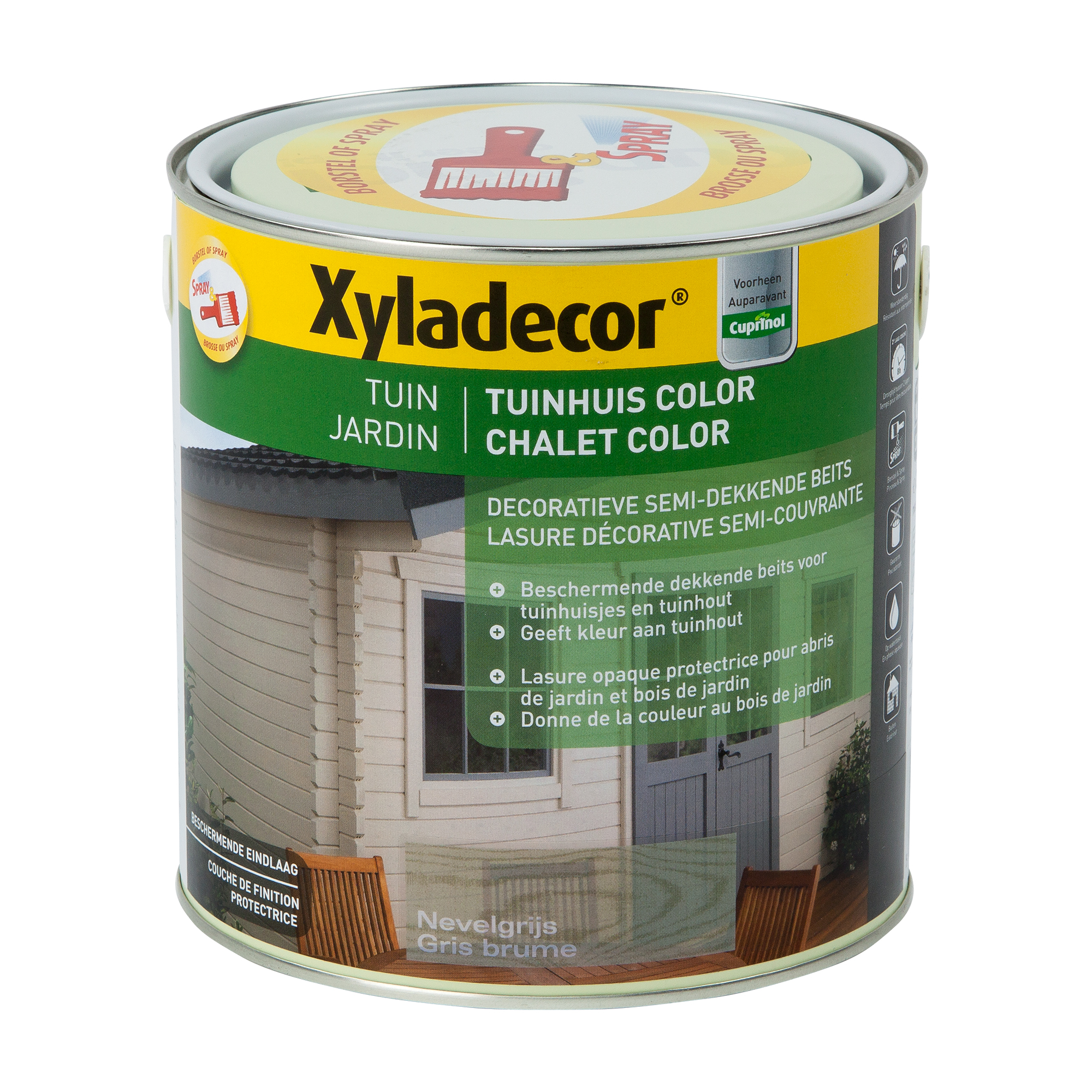 Xyladecor Tuinhuis Color Nevelgrijs 2,5l