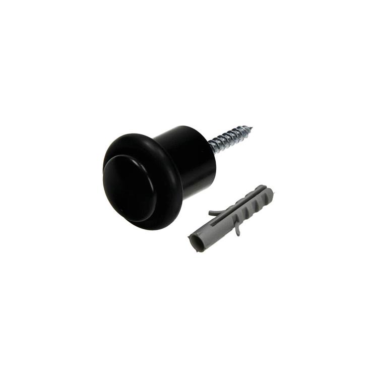 Deurstoper cilindermodel zwart Ø20 h30mm 1st/pcs