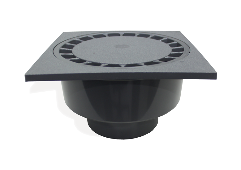 Klokrooster PVC Lock 10x10cm Ø40-50 donkergrijs