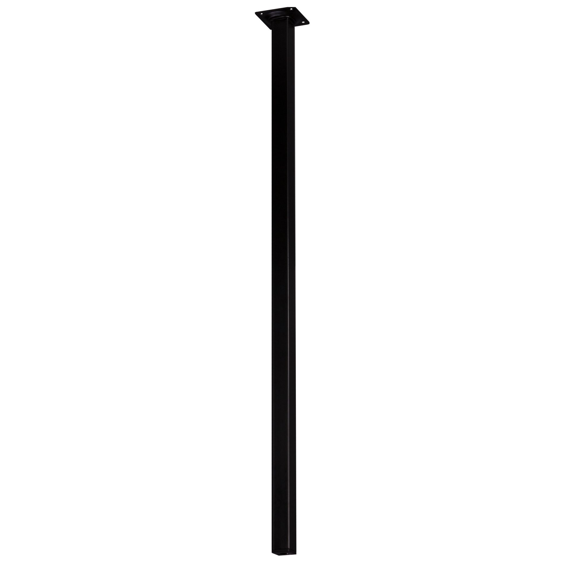 Meubelpoot Vierkant 25x25mm, 75cm, zwart