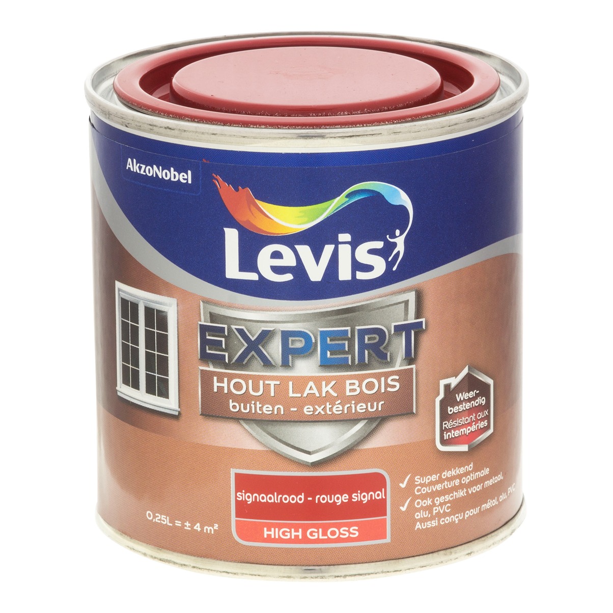 Levis Expert Lak Bois Extérieur High Gloss 0.25l Rouge Signal