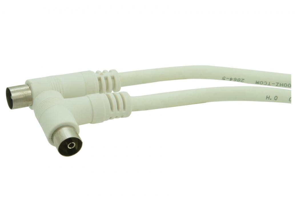 Profile câble coaxial droit M>coude F 10m blanc