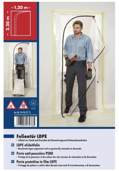 Porte anti-poussière PEBD 2.20x1.20m