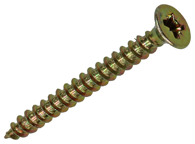 SPAANPLAATSCHROEF MET VERZONKEN KOP GEELVERZINKT 200 STUKS 3,0X30MM