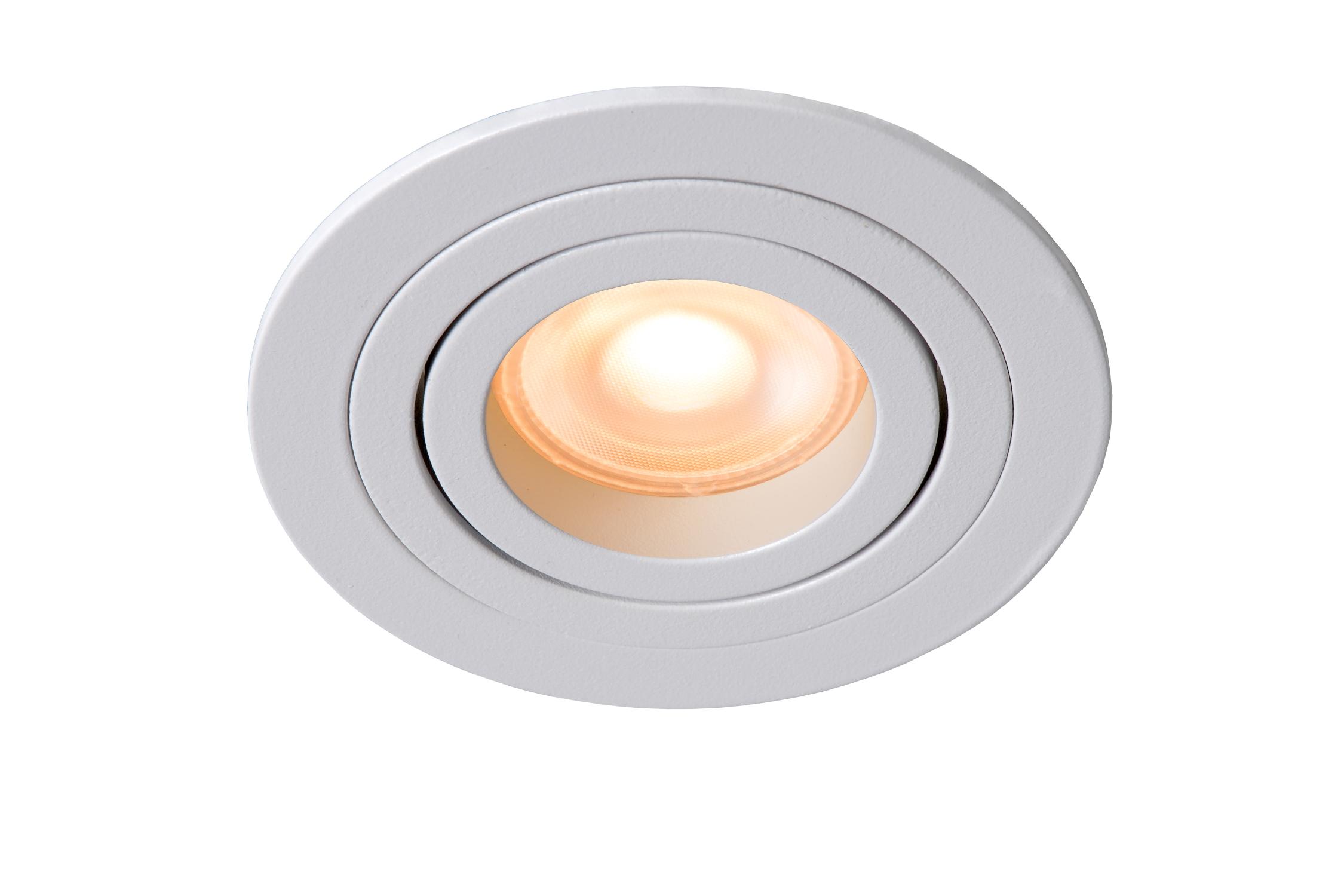 Lucide TUBE - Spot encastrable - Ø 9,2 cm - 1xGU10 - Blanc