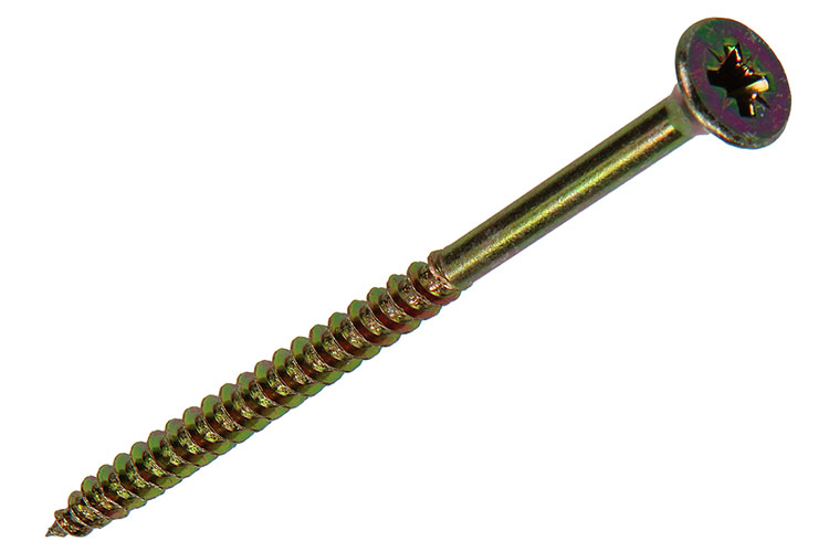 SPAANPLAATSCHROEF MET VERZONKEN KOP GEELVERZINKT 6 STUKS 5,0X80MM