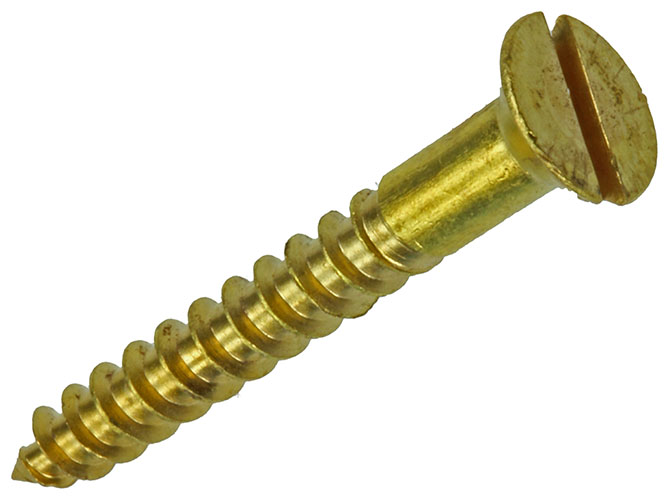 Vis a bois tête fraisée laiton 7pcs 4,0 x 30mm