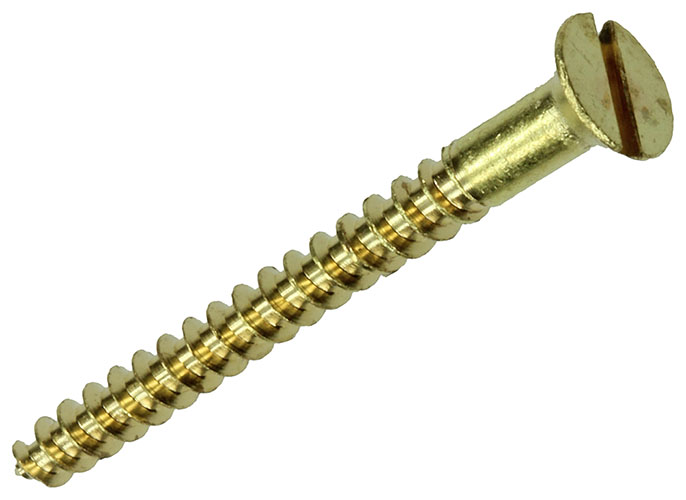 Vis a bois tête fraisée laiton 6pcs 4,5 x 40mm