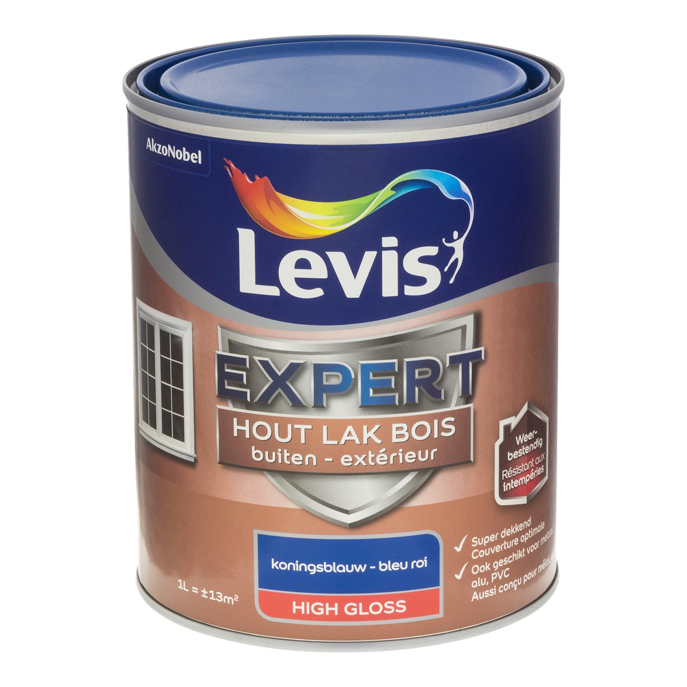 Levis Expert Lak Bois Extérieur High Gloss 1l Bleu Roi
