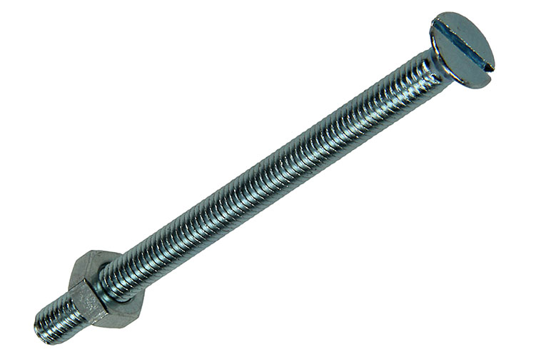 VIS A METAUX TF + ECROU AC. ZING. 6 PC M4 X 60 MM
