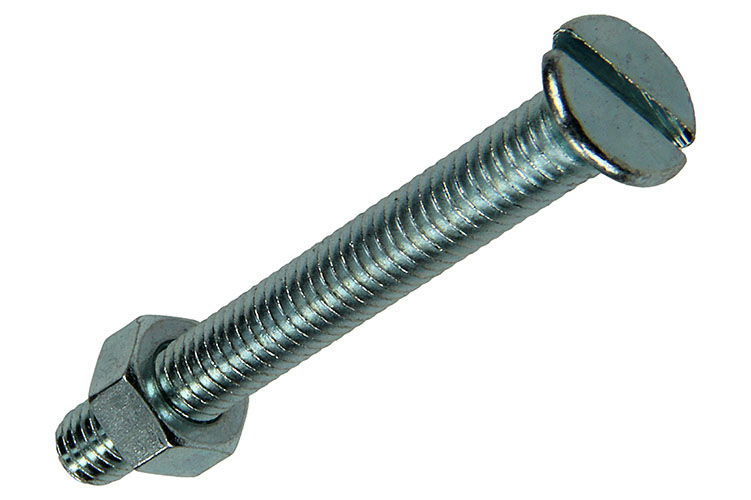 VIS A METAUX TF + ECROU AC. ZING. 6 PC M6 X 50 MM
