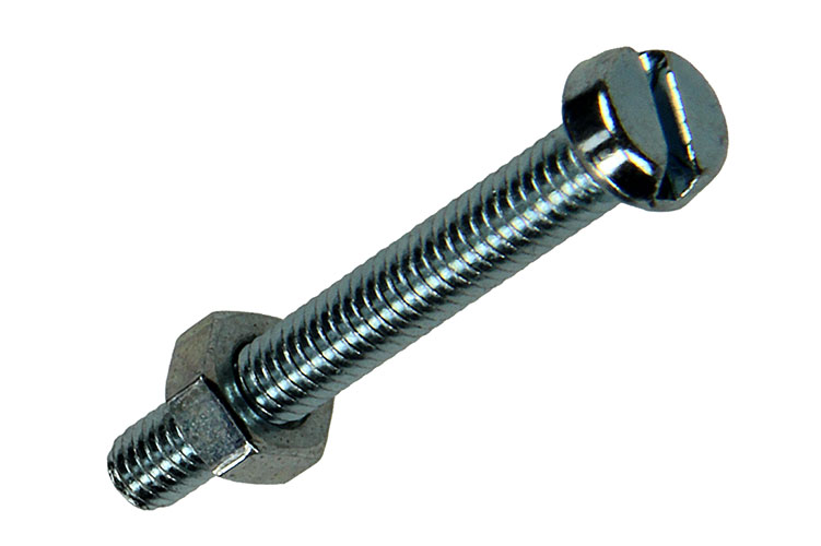 METAALSCHROEF CILINDRISCHE KOP + MOER VERZINKT 14 STUKS M4X30MM
