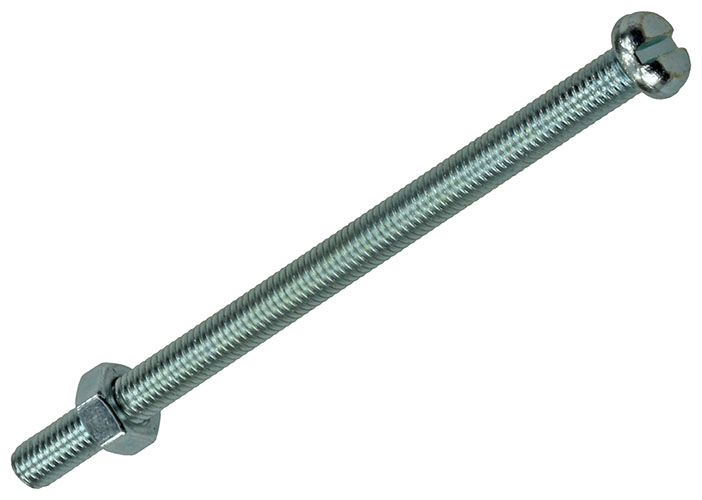 METAALSCHROEF CILINDRISCHE KOP + MOER VERZINKT 3 STUKS M5X80MM