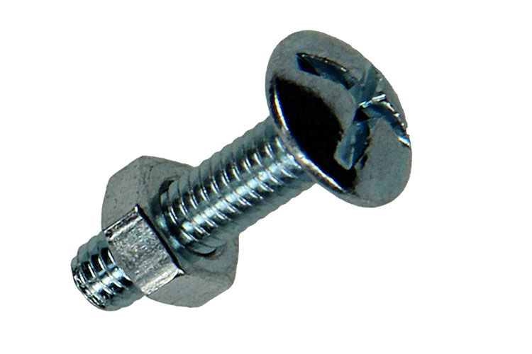BOULON POELIER + ECROU AC. ZINGUE 22 PC M4 X 16 MM