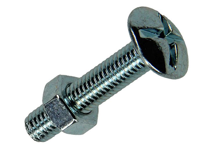 Boulon poelier + ecrou ac. zingue 14 pcs m5 x 25mm