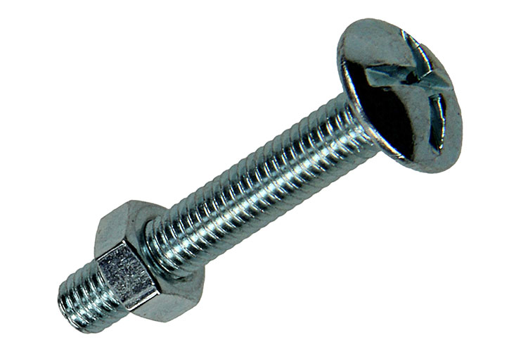 BOULON POELIER + ECROU AC. ZINGUE 12 PC M5 X 30 MM