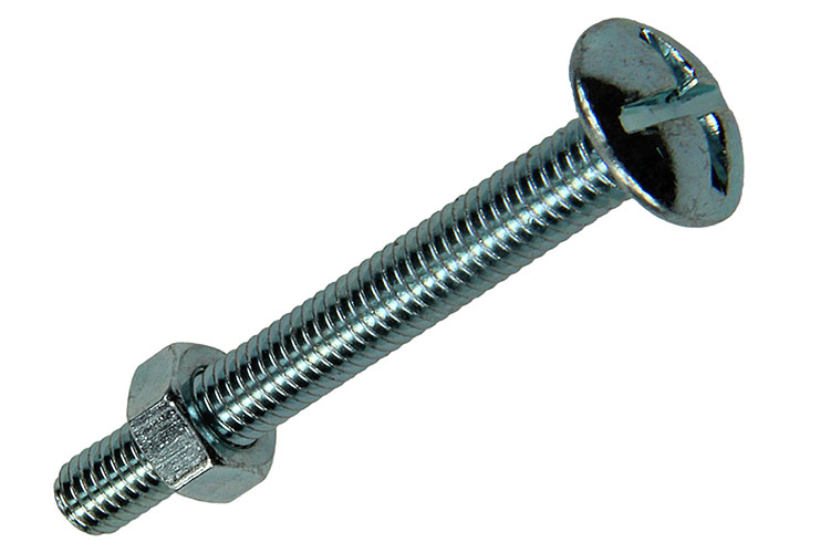 BOULON POELIER + ECROU AC. ZINGUE 10 PC M5 X 40 MM