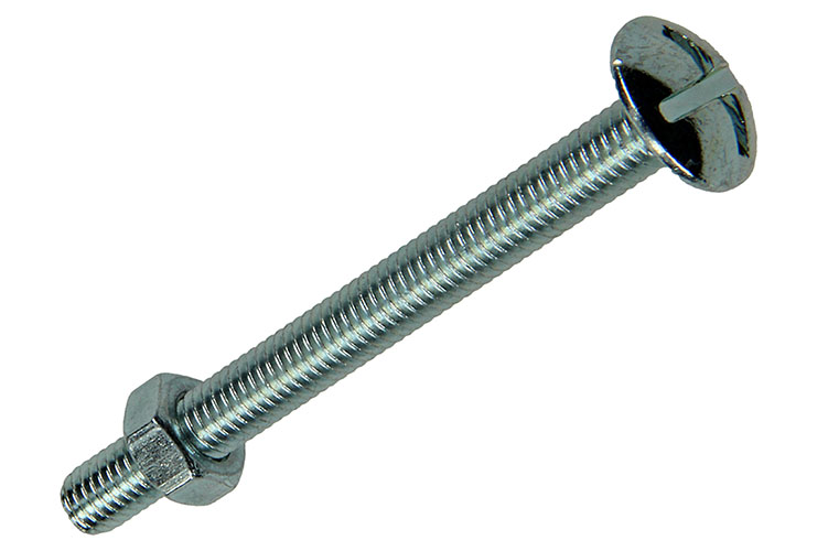 BOULON POELIER + ECROU AC. ZINGUE 8 PC M5 X 50 MM