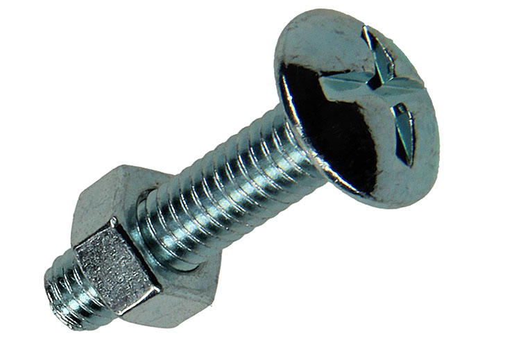 BOULON POELIER + ECROU AC. ZINGUE 8 PC M6 X 25 MM