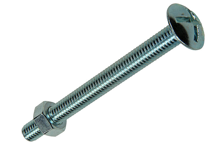 BOULON POELIER + ECROU AC. ZINGUE 3 PC M8 X 80 MM