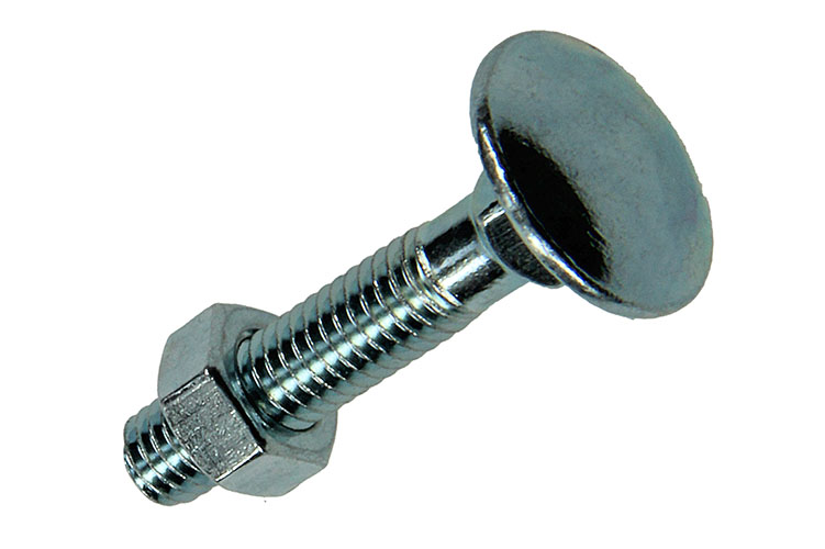 BOULON TRCC + ECROU ACIER ZINGUE 12 PC M5 X 25 MM