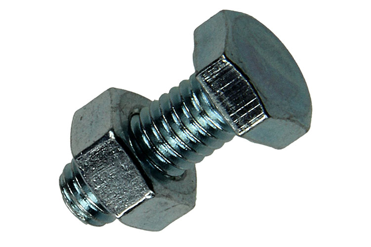 BOULON DE PRESSION+ECROU AC. ZING. 15 PC M6 X 16 MM