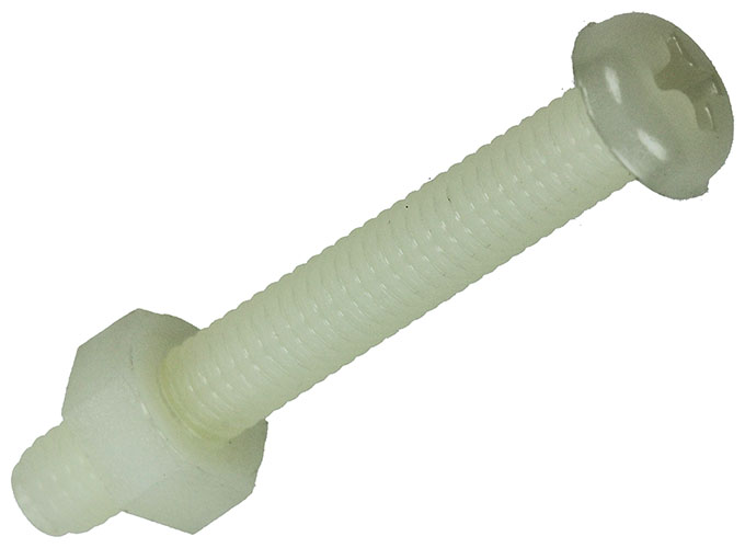 VIS A METAUX TETE CYL.+ECROU NYLON 6PC M4 X 30 MM