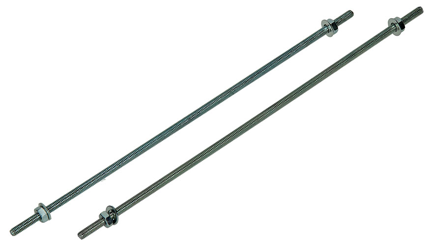 TIGE FILETEE+RONDELLE+ECROU AC.ZI. 2 PC M4 X 200 MM