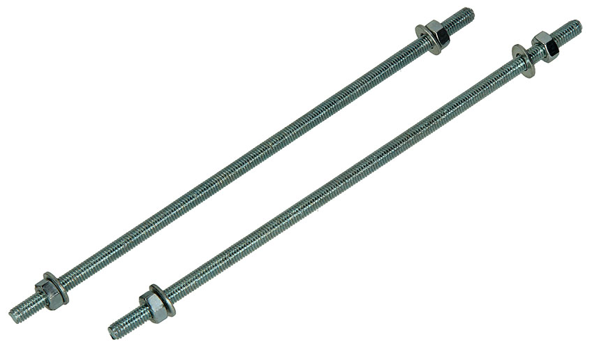 TIGE FILETEE+RONDELLE+ECROU AC.ZI. 2 PC M6 X 200 MM