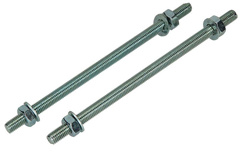 TIGE FILETEE+RONDELLE+ECROU AC.ZI. 2 PC M10 X 200 MM