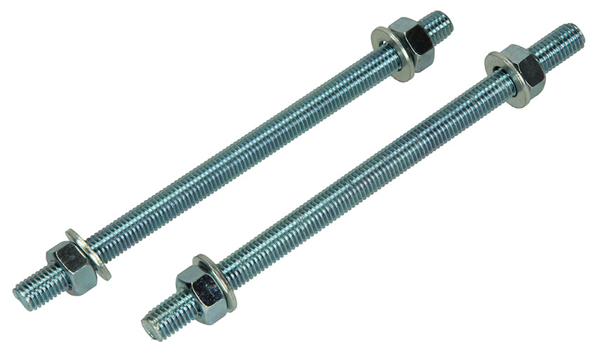 TIGE FILETEE+RONDELLE+ECROU AC.ZI. 2 PC M12 X 200 MM