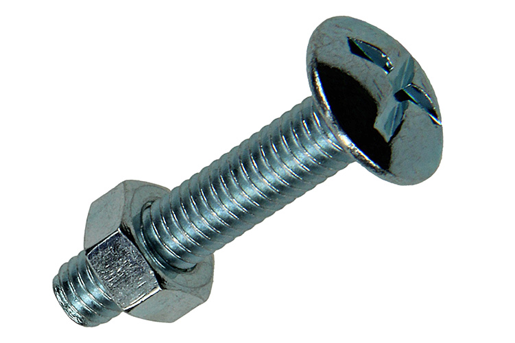BOULON POELIER + ECROU AC.ZING. 35 PC M6 X 30 MM