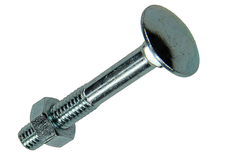 BOULON TRCC + ECROU ZINGUE 28 PC M6 X 40 MM