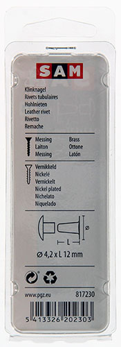 RIVETS TUBULAIRES LAITON NICKELE 5 PC 4,2 X 12 MM