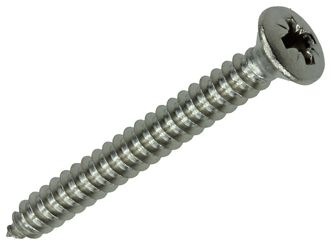ZELFTAPPENDE SCHROEF, BOL VERZONKEN KOP, RVS A2, 6 STUKS 4,2X38MM
