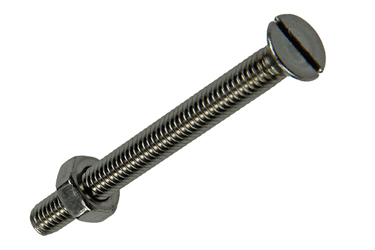 METAALSCHROEF VERZONKEN KOP + MOER RVS 8 STUKS M4X40MM