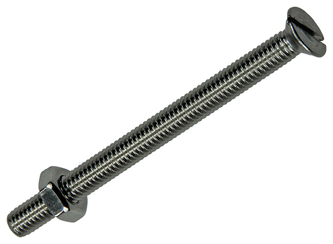 METAALSCHROEF VERZONKEN KOP + MOER RVS 7 STUKS M4X50MM