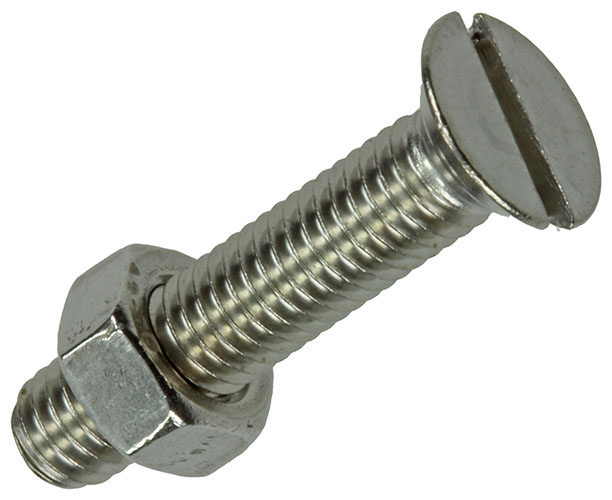 VIS A MET. TETE FR.+ECROU AC. INOX. 6PC M5X25